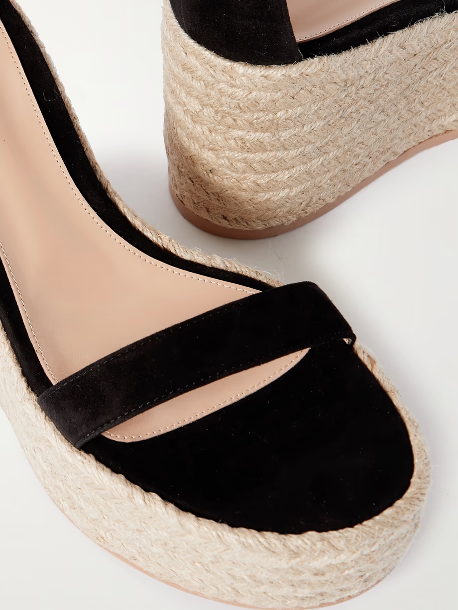 45 suede espadrille wedge sandals