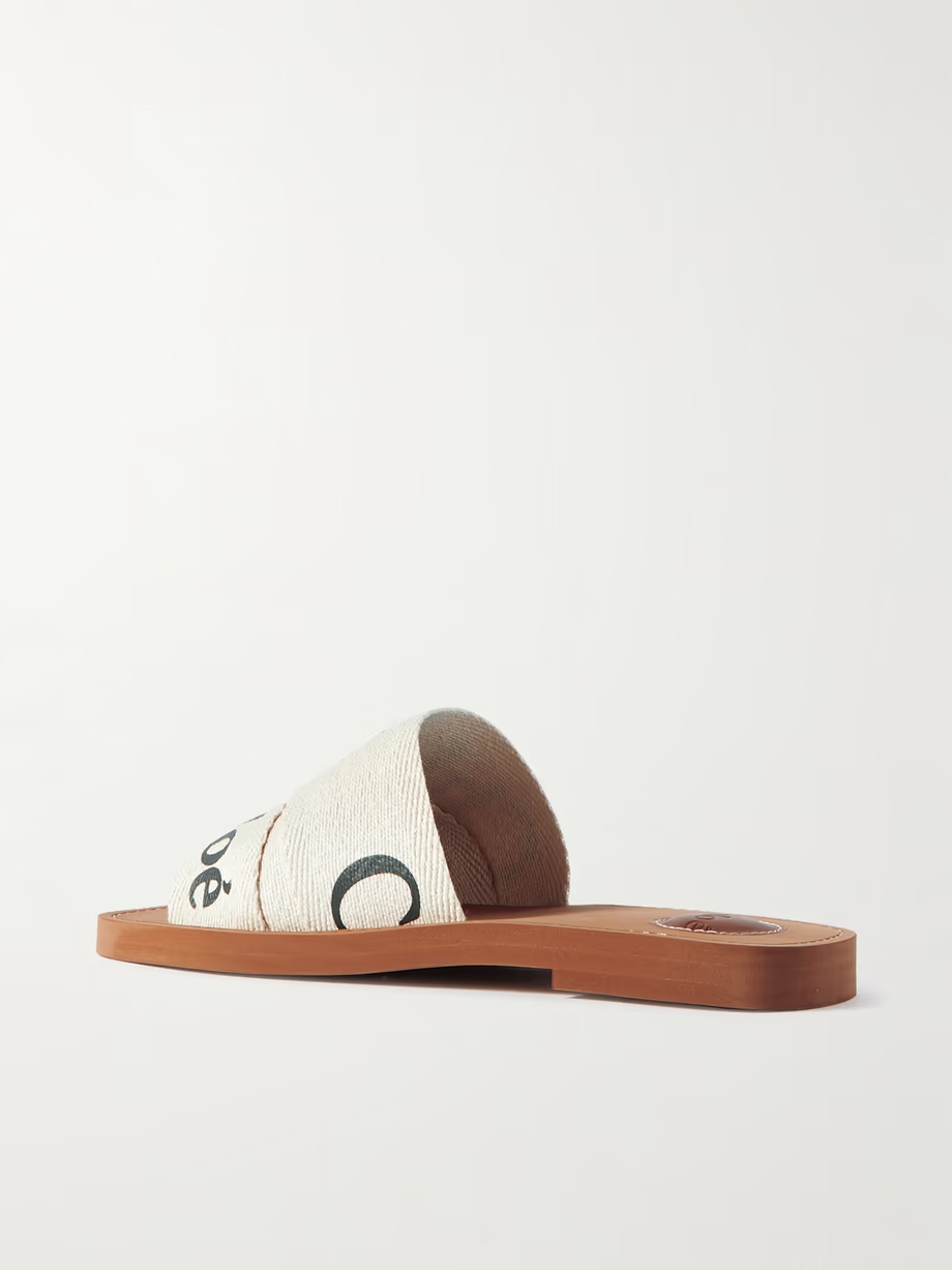 Woody logo-print canvas slides