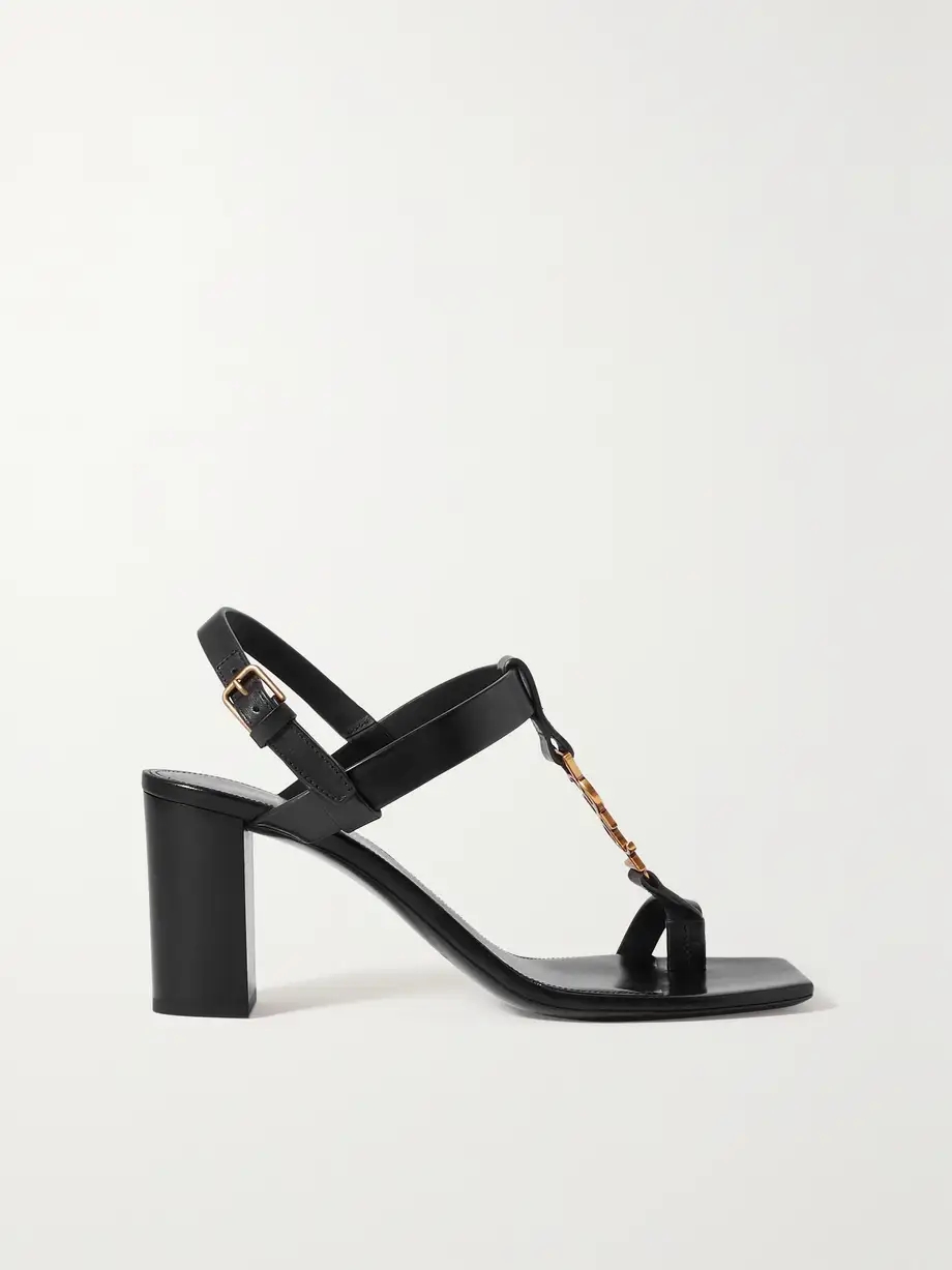 Cassandra logo-embellished leather sandals Cassandra logo-embellished leather sandals