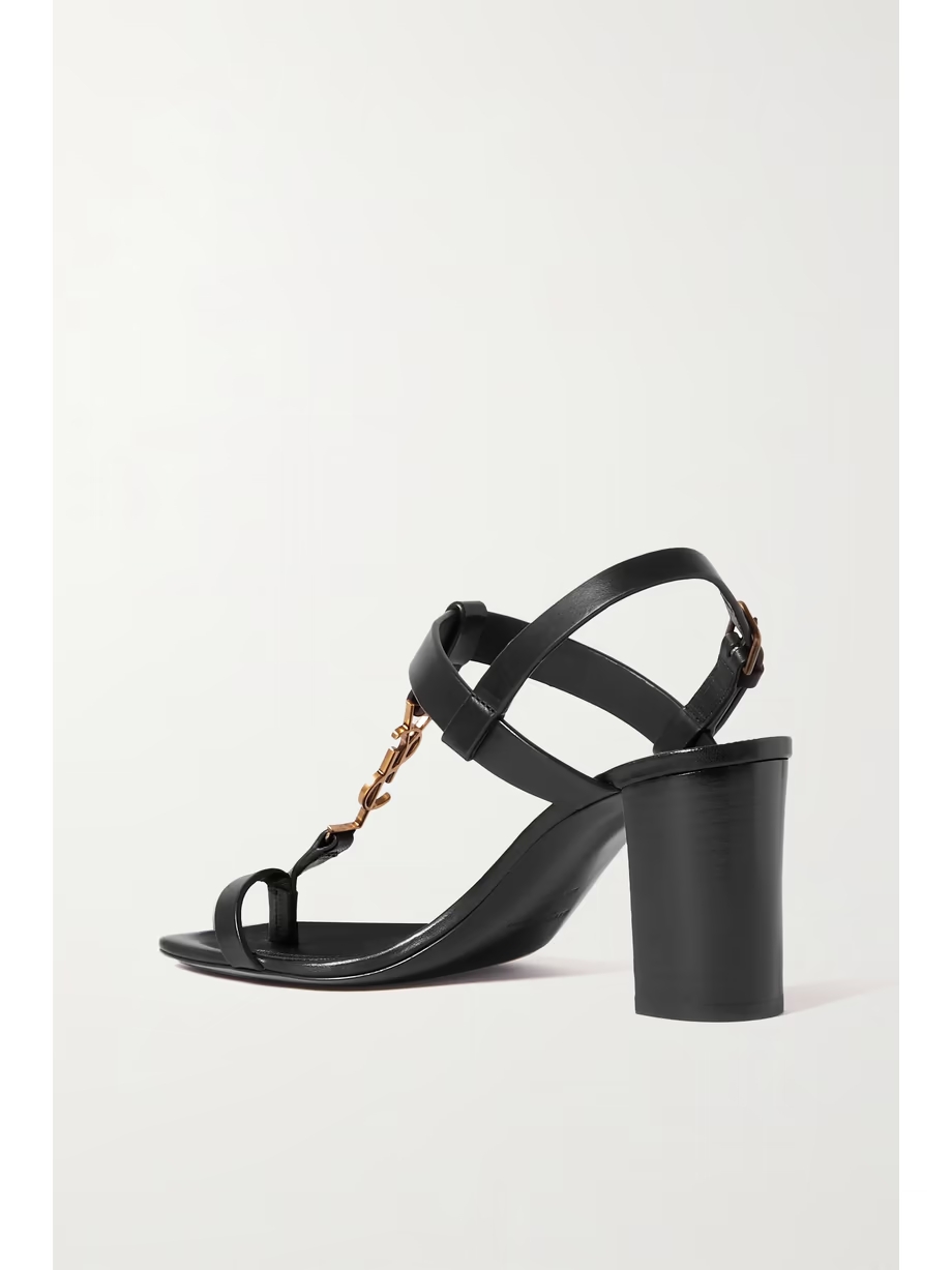 Cassandra logo-embellished leather sandals Cassandra logo-embellished leather sandals