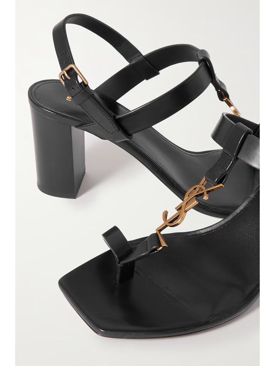 Cassandra logo-embellished leather sandals Cassandra logo-embellished leather sandals