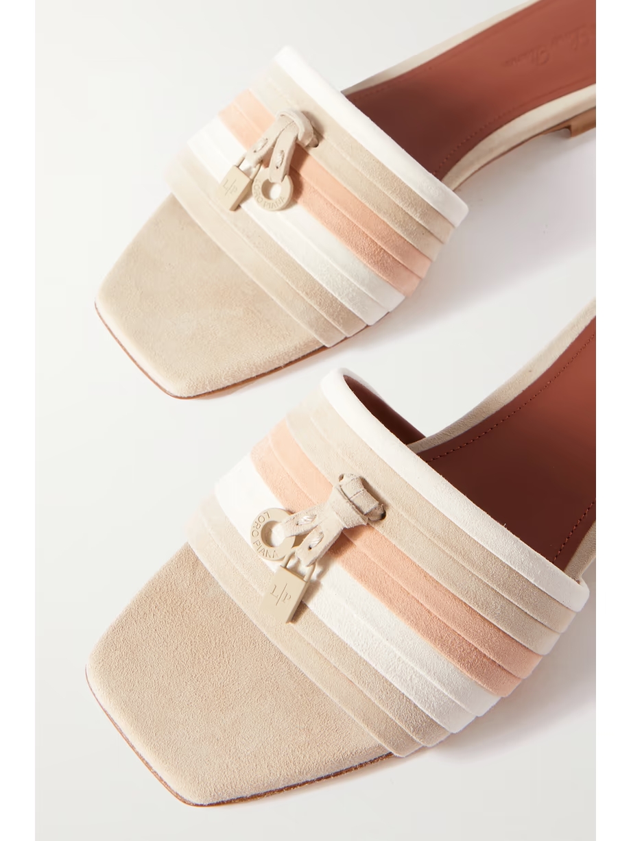 Maxi Charms striped suede sandals