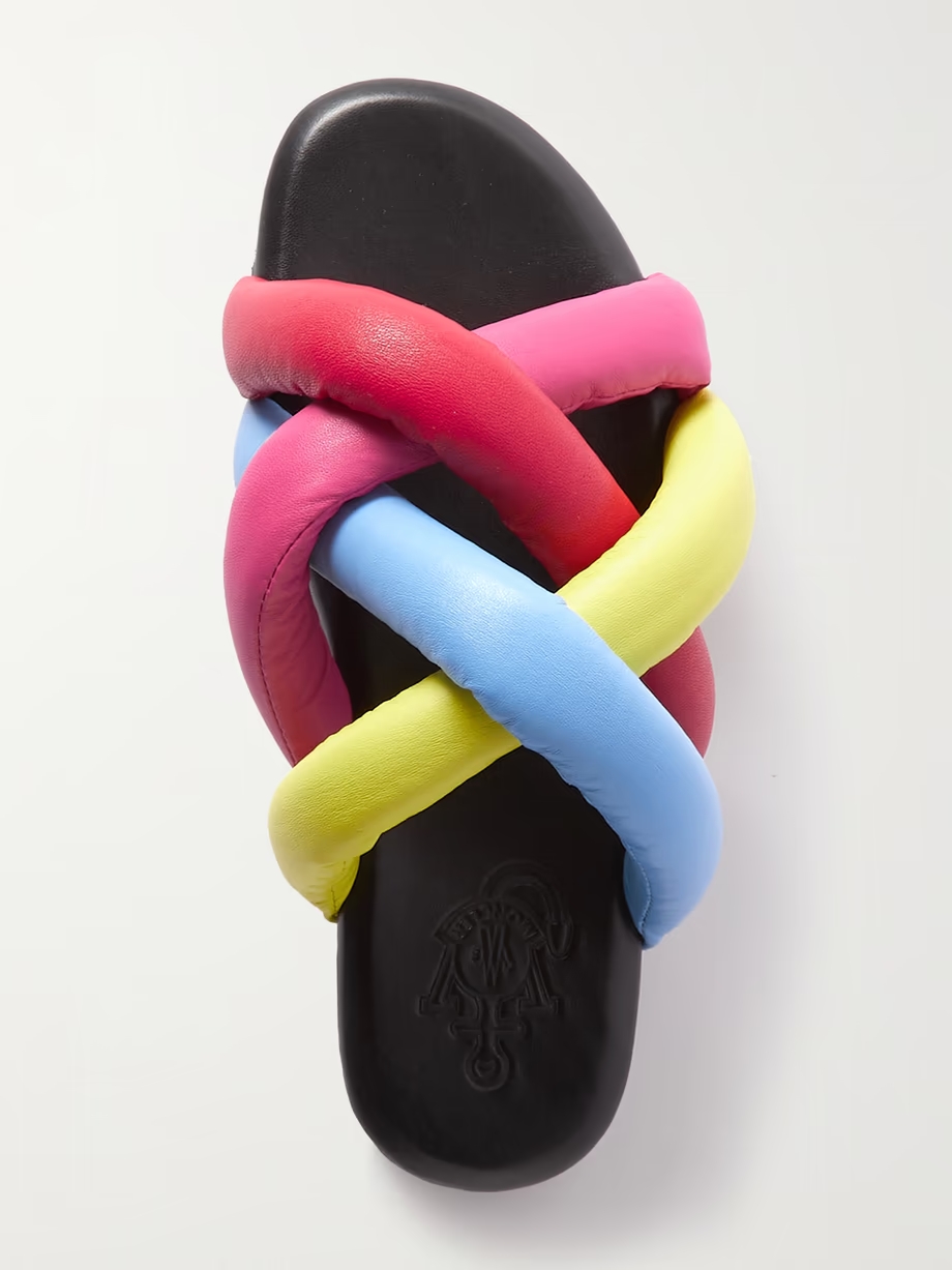 + JW Anderson Jbraided leather slides