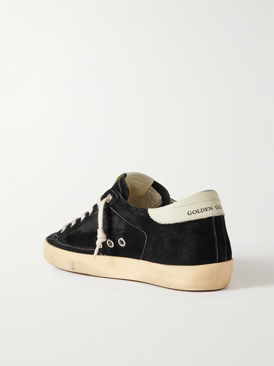 Superstar distressed leather-trimmed suede sneakers Superstar distressed leather-trimmed suede sneakers