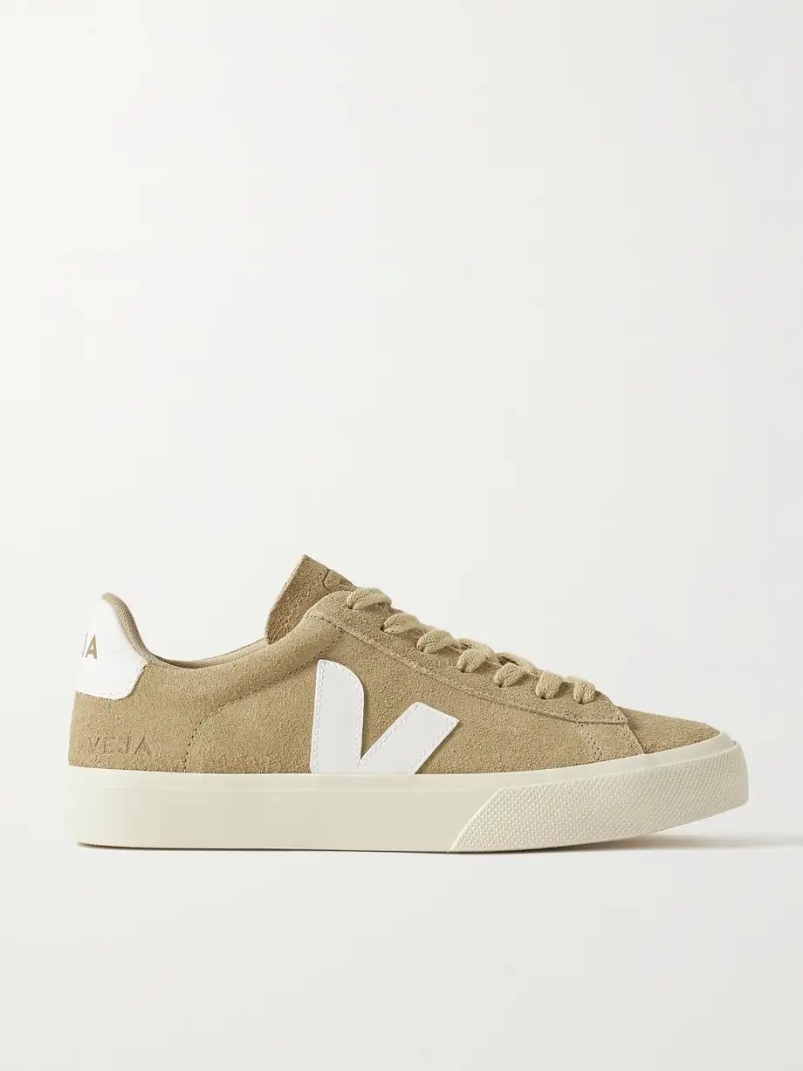 Campo leather-trimmed suede sneakers