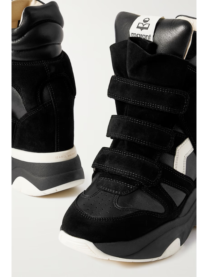 Balskee leather and suede high-top wedge sneakers