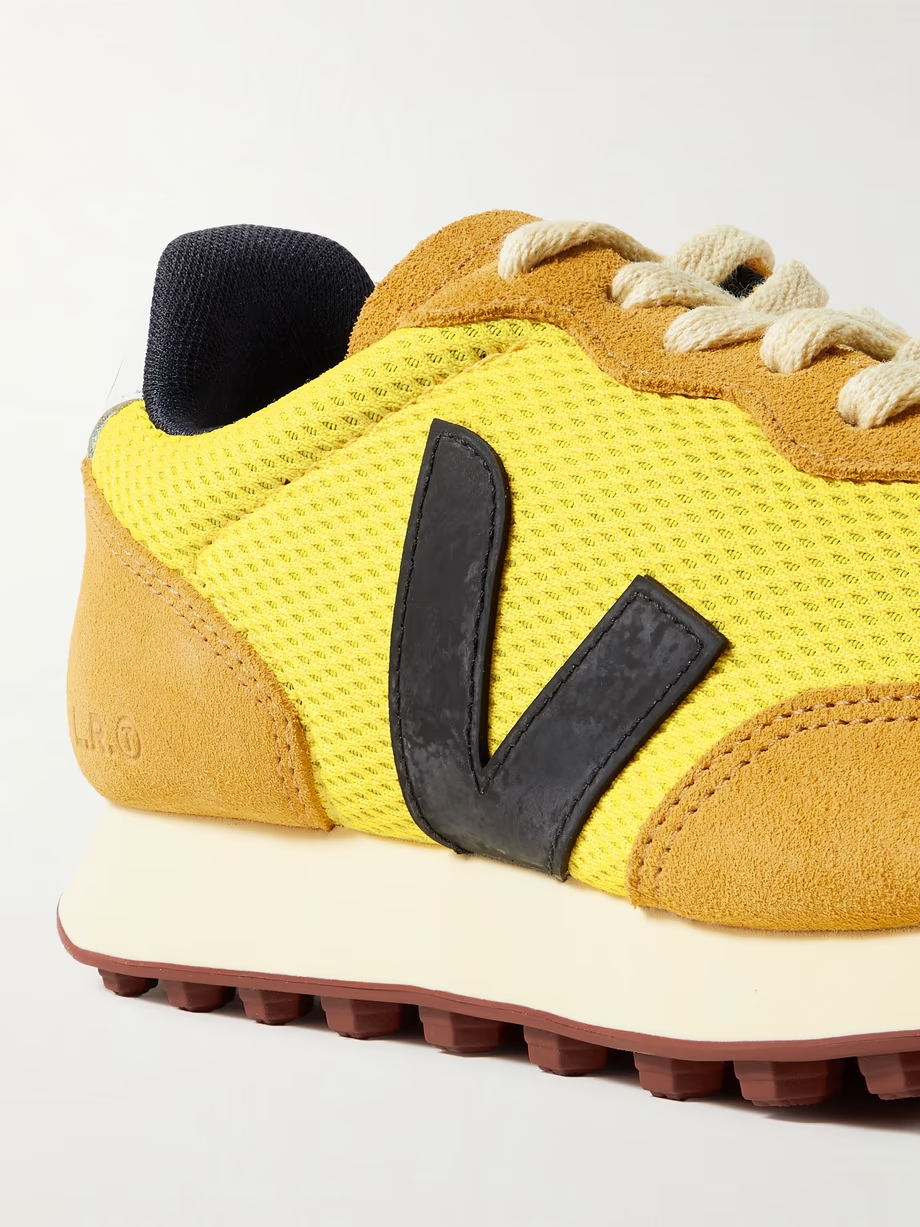 Rio Branco leather-trimmed suede and Alveomesh sneakers