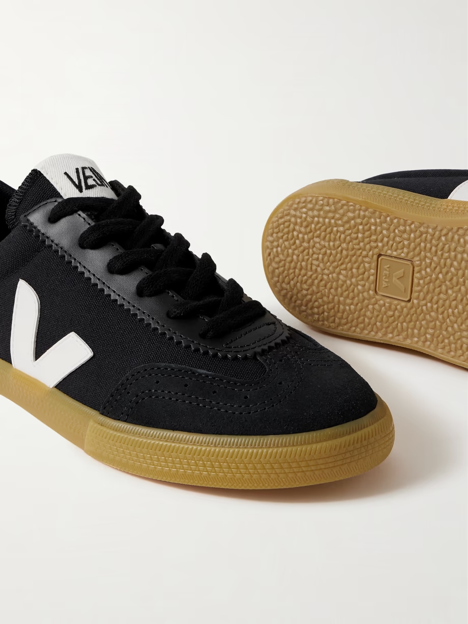 Volley suede and leather-trimmed canvas sneakers Volley suede and leather-trimmed canvas sneakers