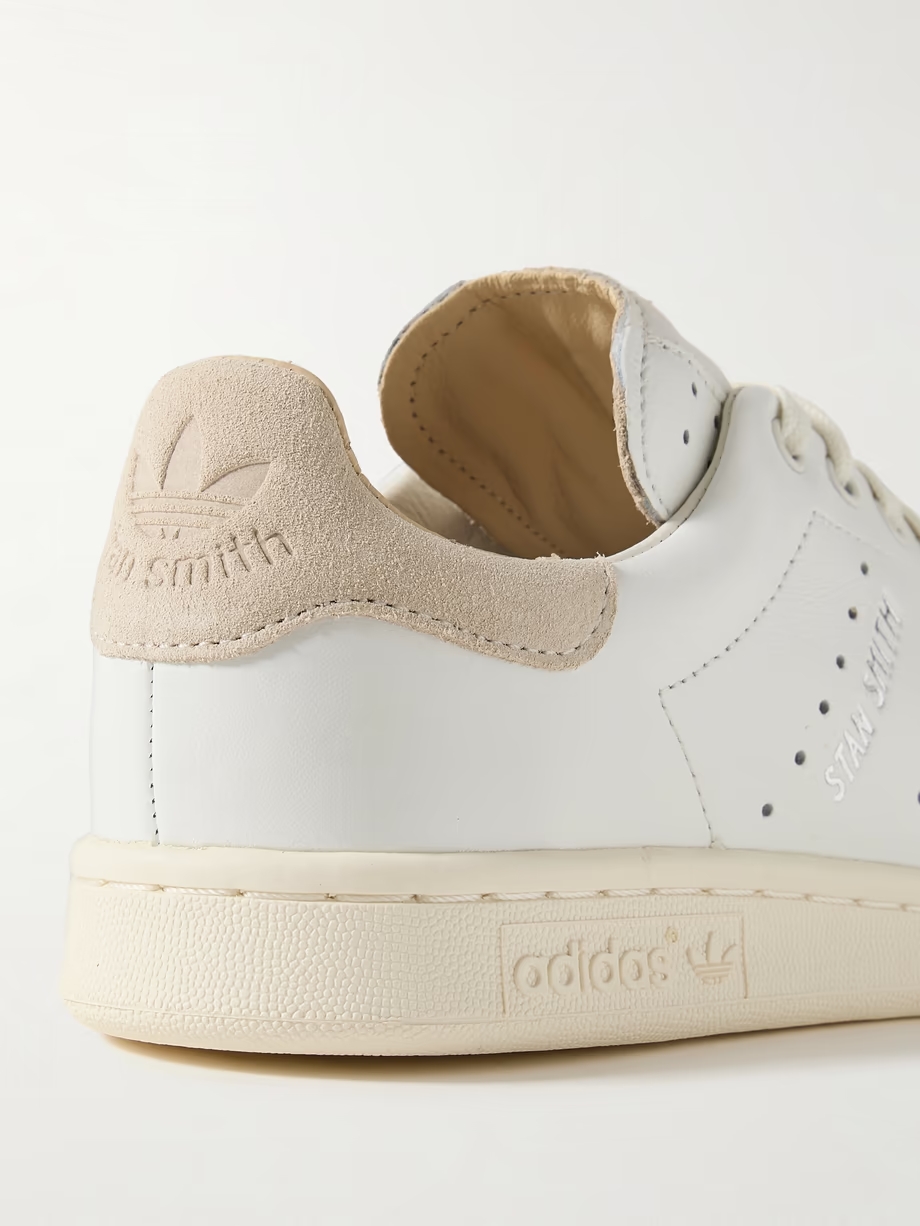 Stan Smith Lux suede-trimmed leather sneakers