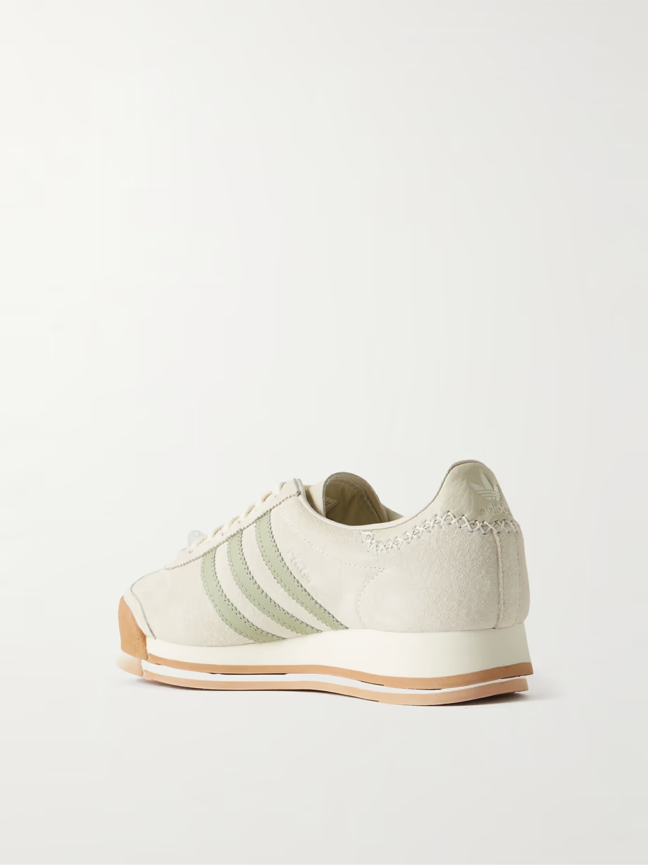 + Maha Samoa leather-trimmed suede sneakers + Maha Samoa leather-trimmed suede sneakers