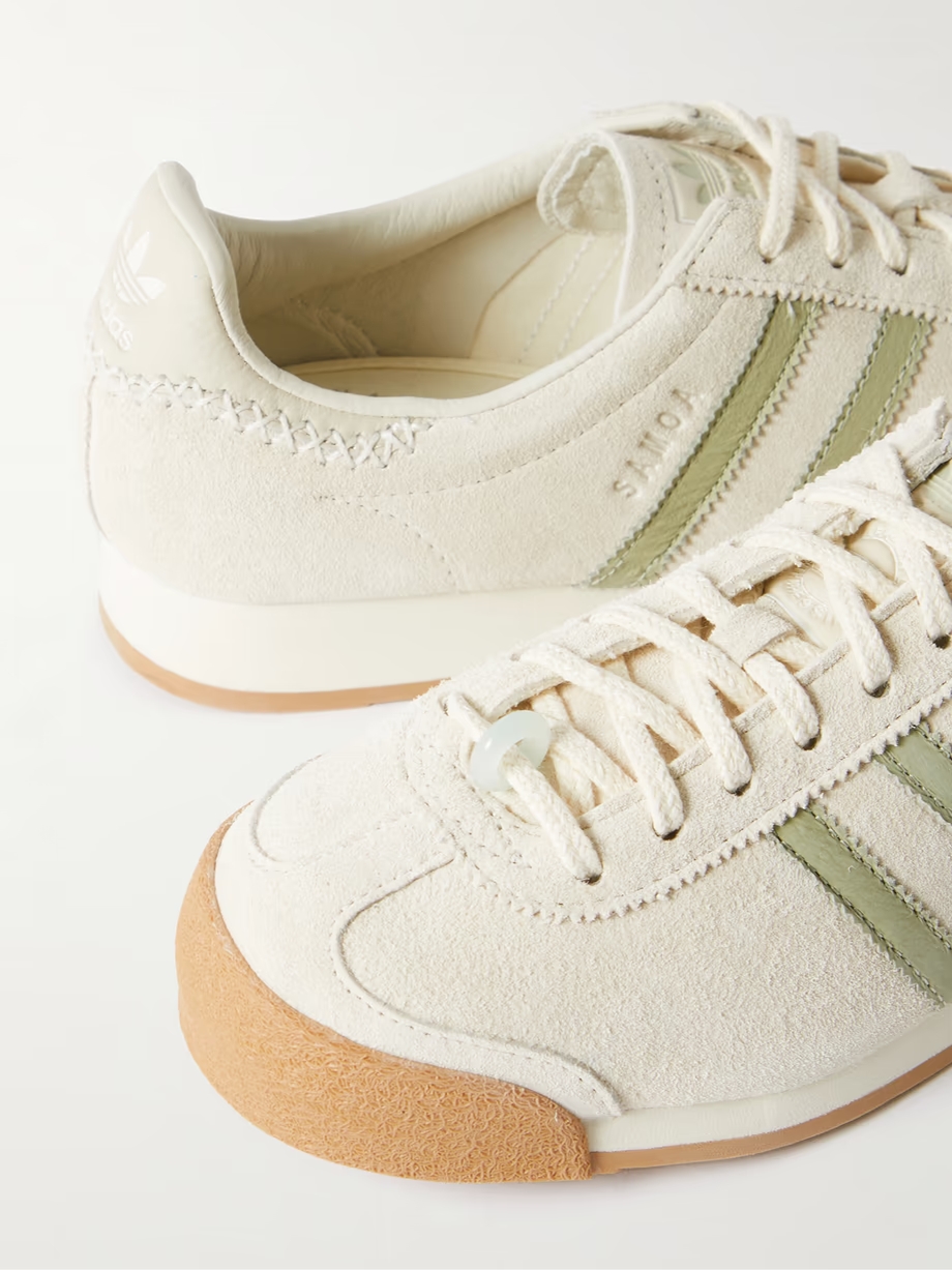 + Maha Samoa leather-trimmed suede sneakers + Maha Samoa leather-trimmed suede sneakers