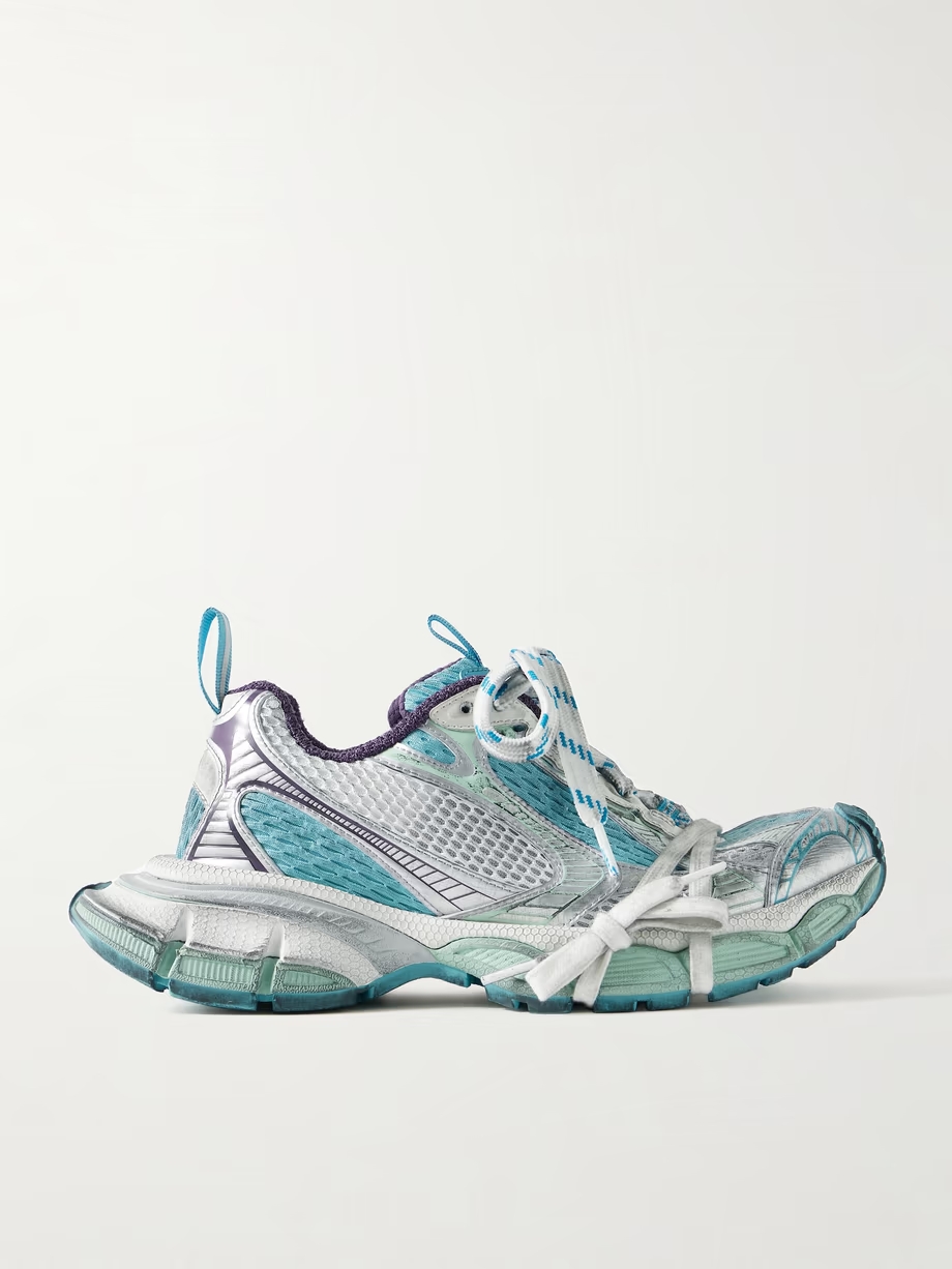 3XL leather-trimmed mesh and rubber sneakers 3XL leather-trimmed mesh and rubber sneakers