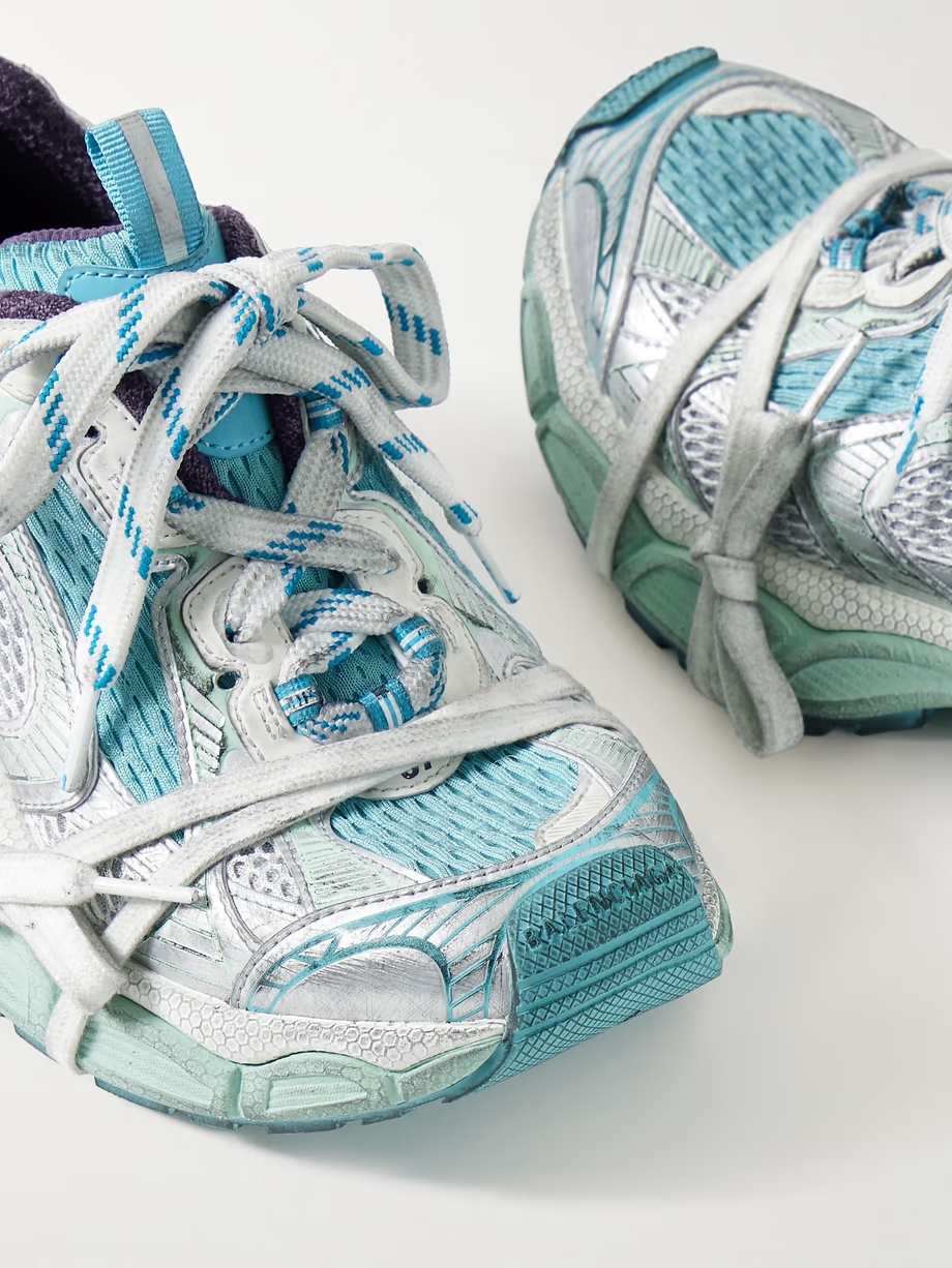 3XL leather-trimmed mesh and rubber sneakers 3XL leather-trimmed mesh and rubber sneakers