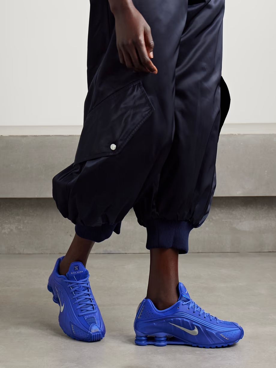 Shox R4 satin and mesh sneakers Shox R4 satin and mesh sneakers