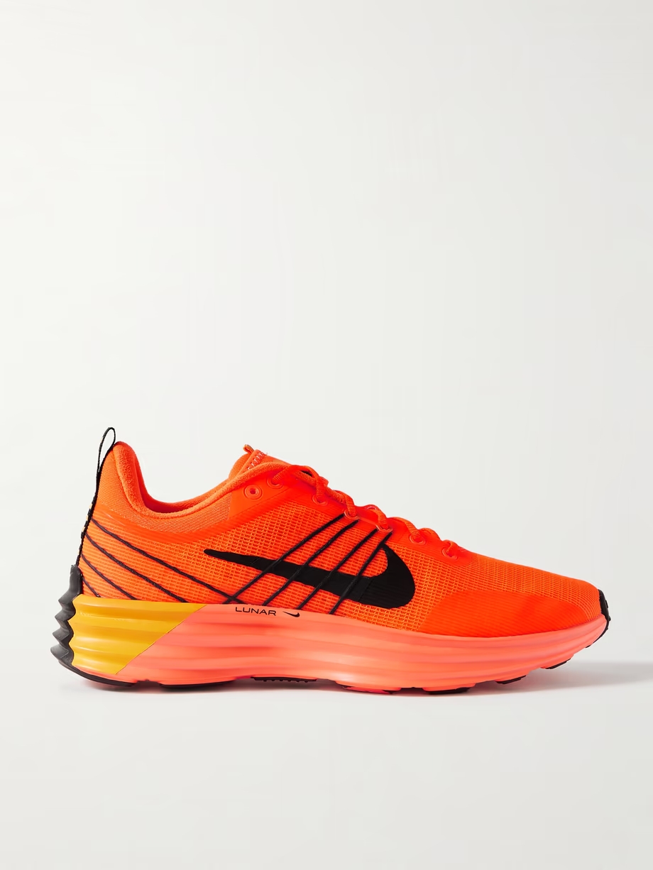 Lunar Roam rubber-trimmed neon mesh sneakers