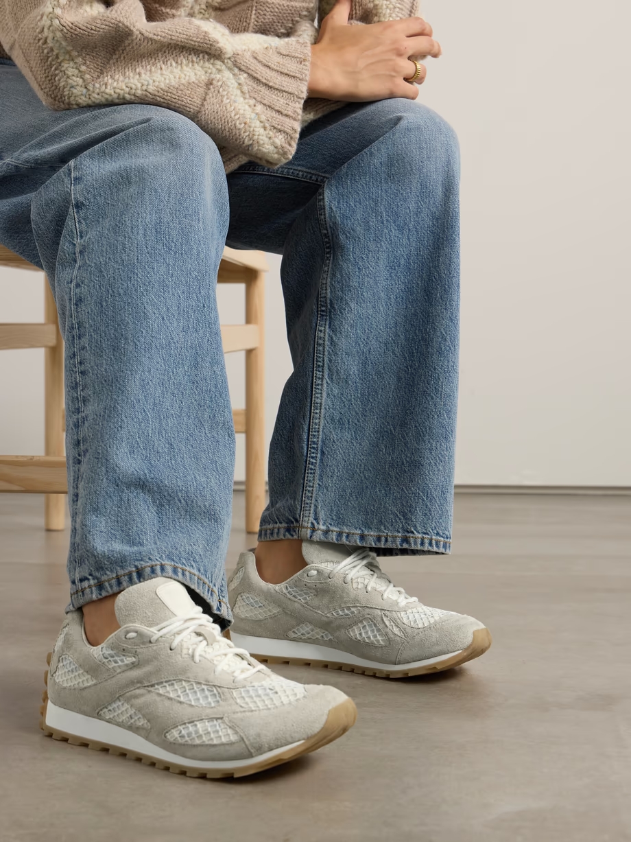 Orbit suede, leather, mesh and fishnet sneakers Orbit suede, leather, mesh and fishnet sneakers