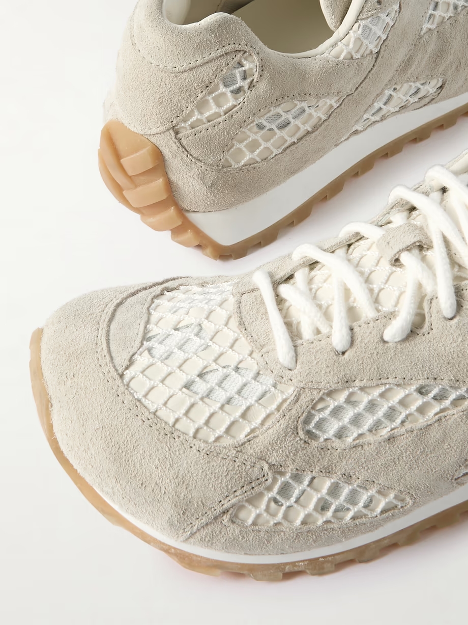 Orbit suede, leather, mesh and fishnet sneakers Orbit suede, leather, mesh and fishnet sneakers