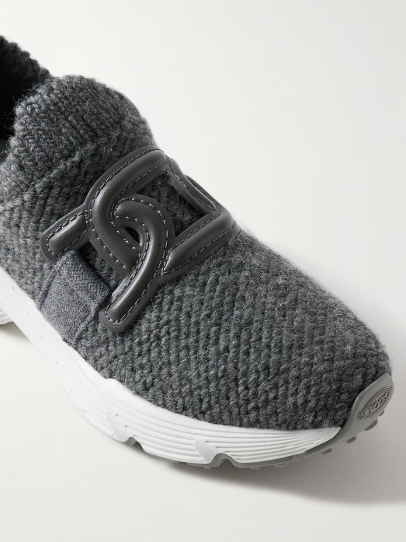 Kate rubber-trimmed wool-blend slip-on sneakers