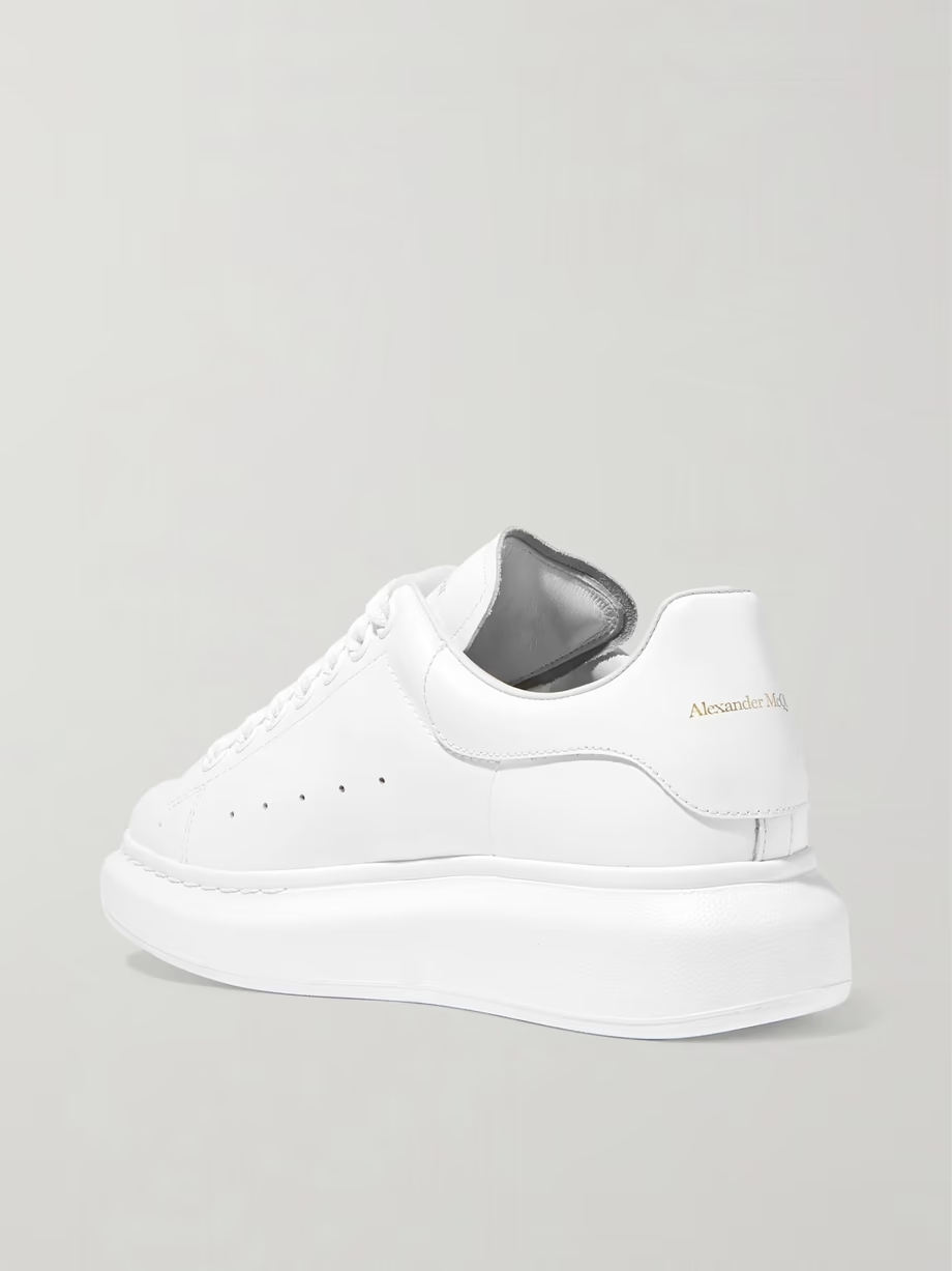 Leather exaggerated-sole sneakers