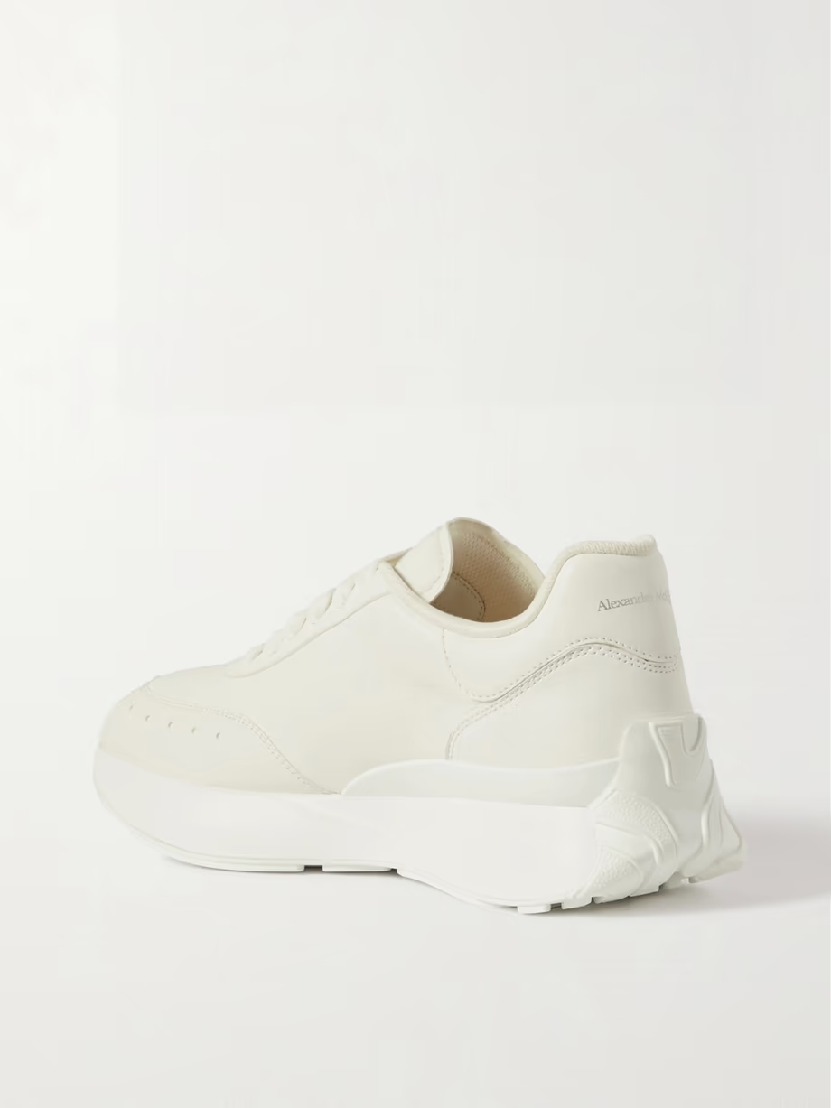 Embossed leather sneakers