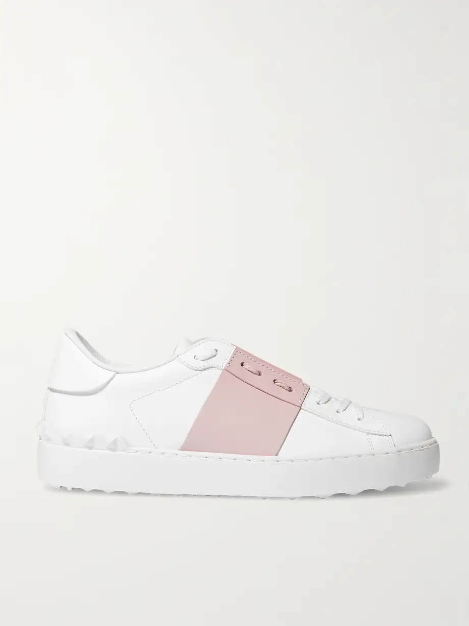 Open two-tone leather sneakers Open two-tone leather sneakers