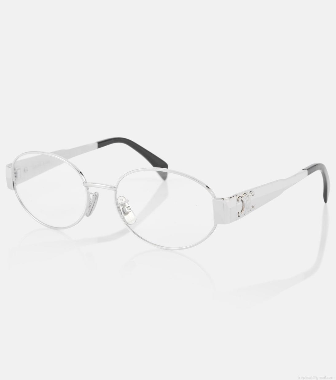 Celine EyewearMetal Triomphe round glasses