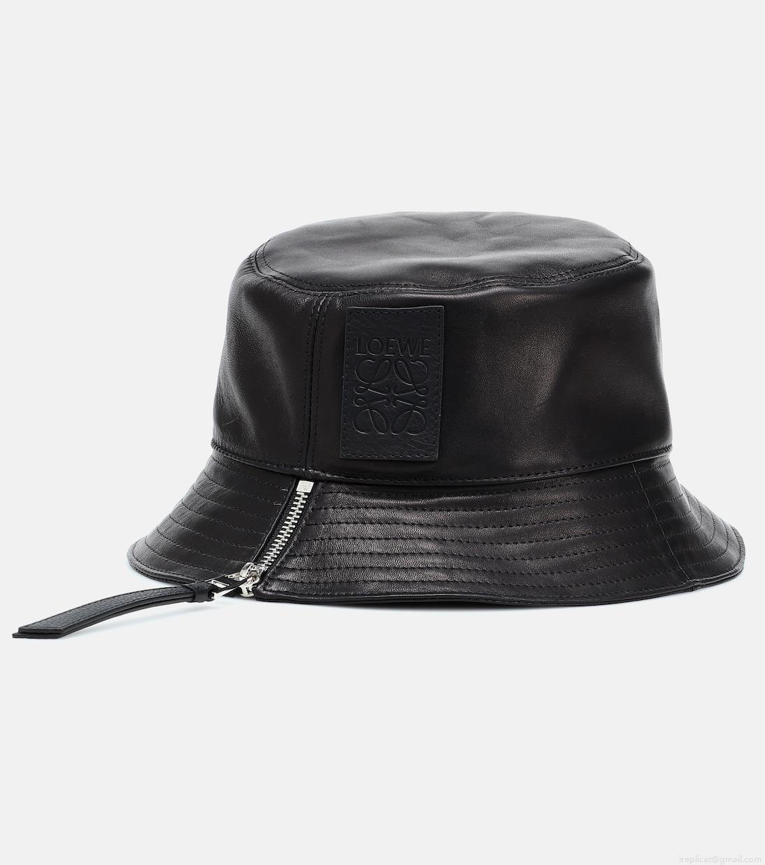 LoeweLeather bucket hat