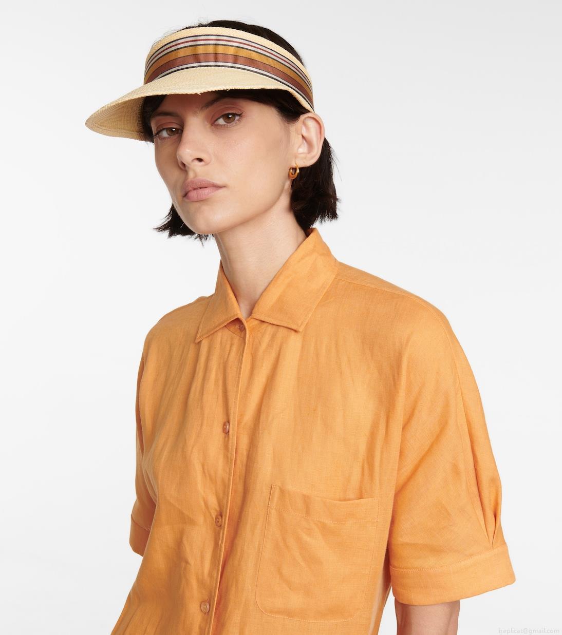 Loro PianaThe Suitcase Stripe straw visor