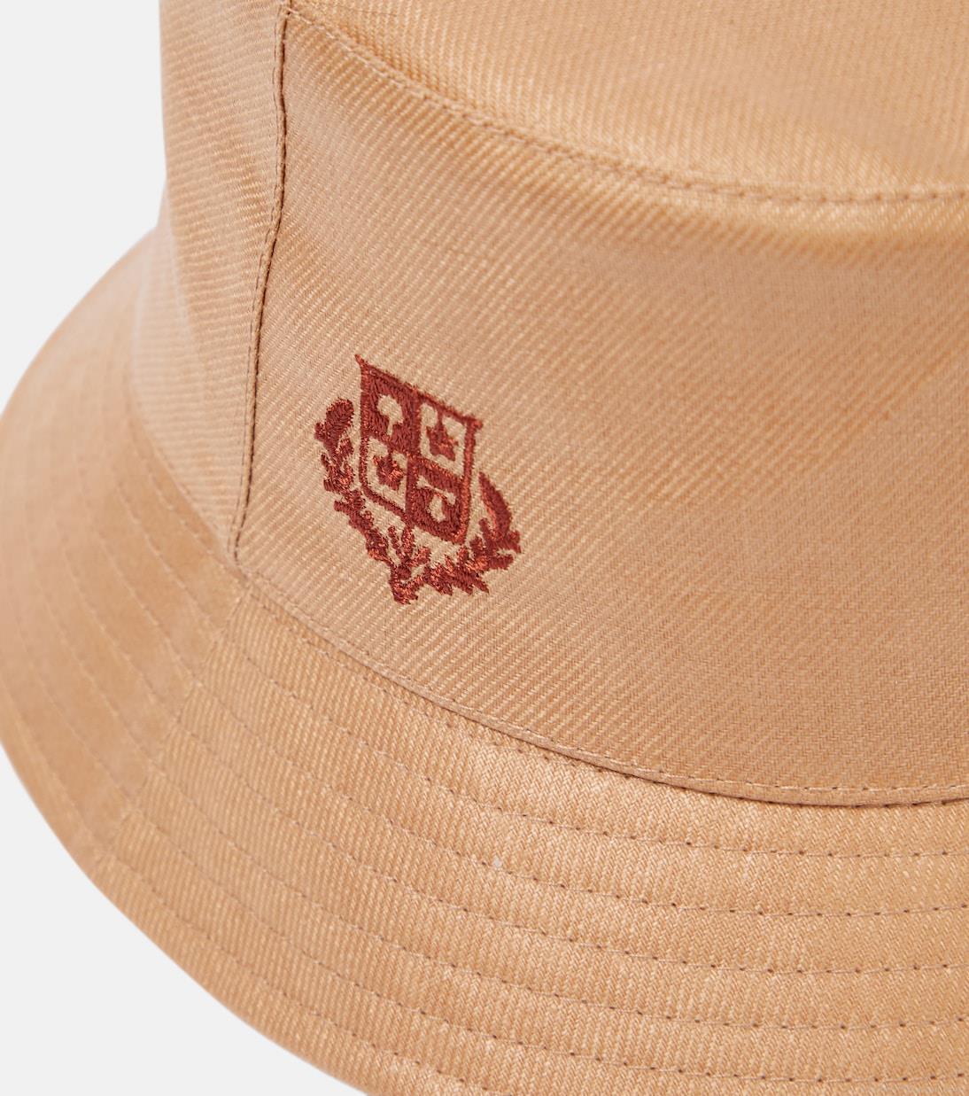 Loro PianaLogo linen bucket hat