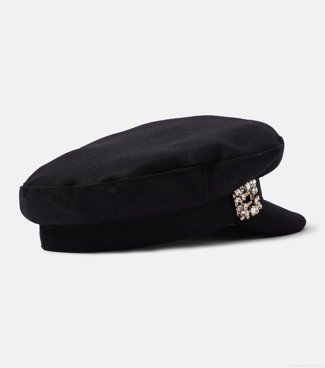 Roger VivierEmbellished wool-blend hat