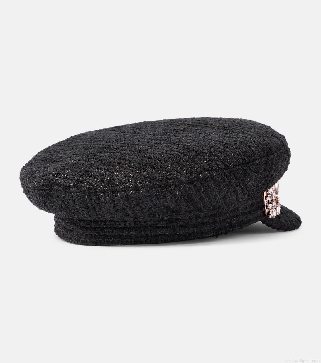 Roger VivierTweed newsboy cap