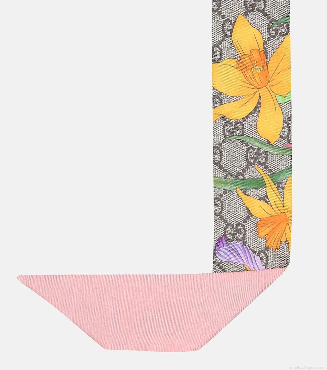 GucciGG Flora silk neck tie