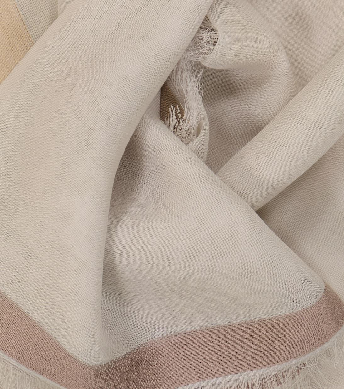 Loro PianaQuadrata silk-trimmed cotton scarf