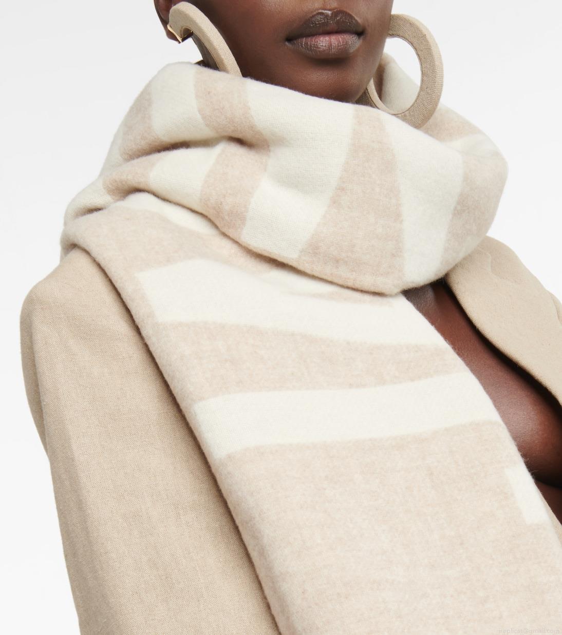 JacquemusLogo jacquard virgin wool scarf