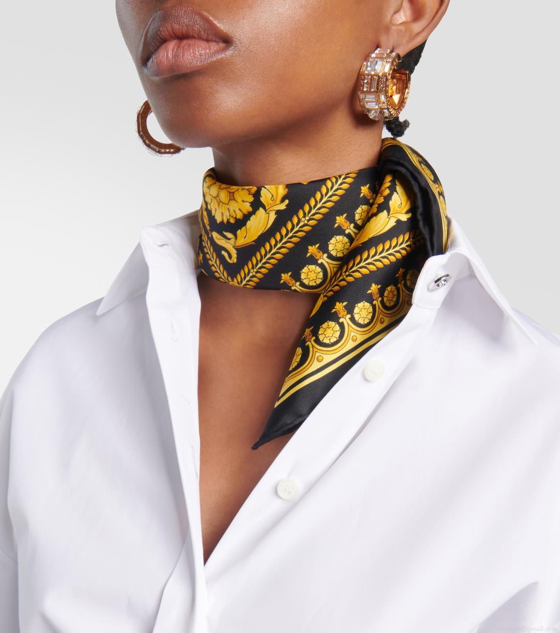 VersaceBarocco silk twill scarf