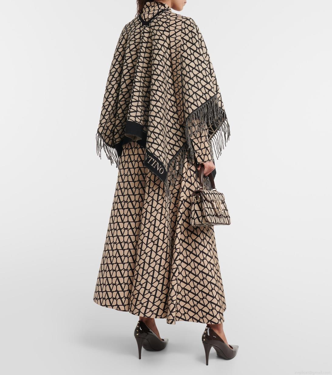 ValentinoToile Iconographe wool and cashmere poncho