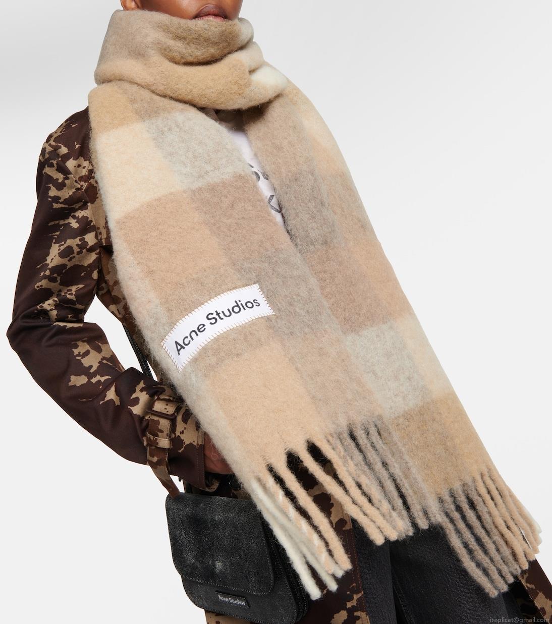 Acne StudiosVally checked alpaca-blend scarf Acne StudiosVally checked alpaca-blend scarf