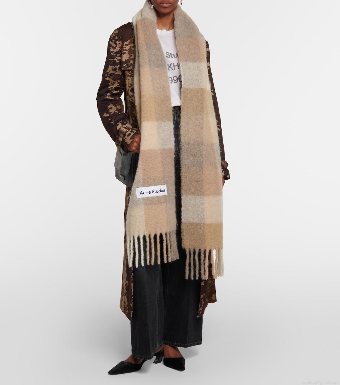 Acne StudiosVally checked alpaca-blend scarf Acne StudiosVally checked alpaca-blend scarf