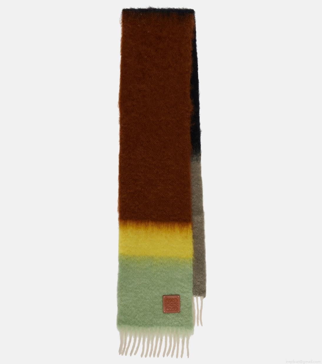 LoeweStriped mohair and wool scarf