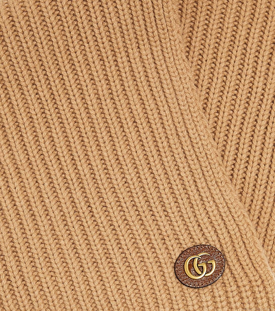 GucciRibbed-knit wool and cashmere scarf