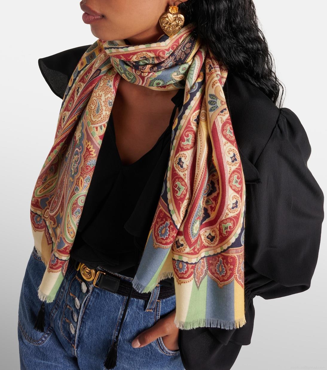 EtroPaisley cashmere and silk scarf