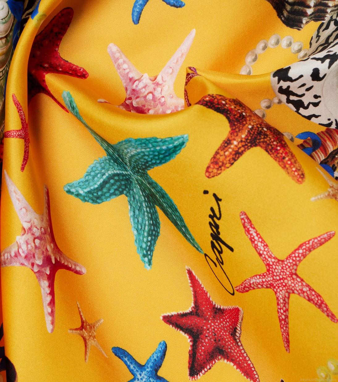 Dolce&GabbanaCapri printed silk twill scarf