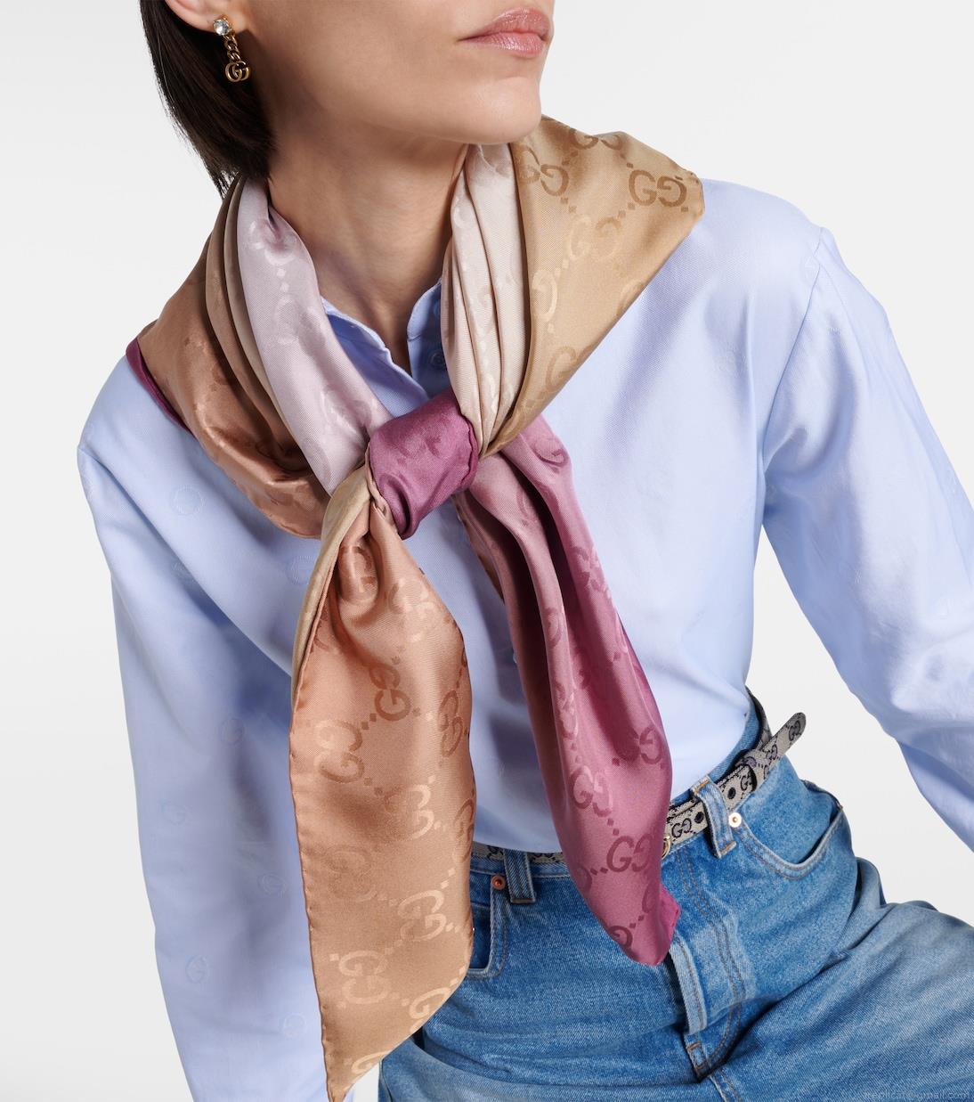 GucciGG silk jacquard scarf