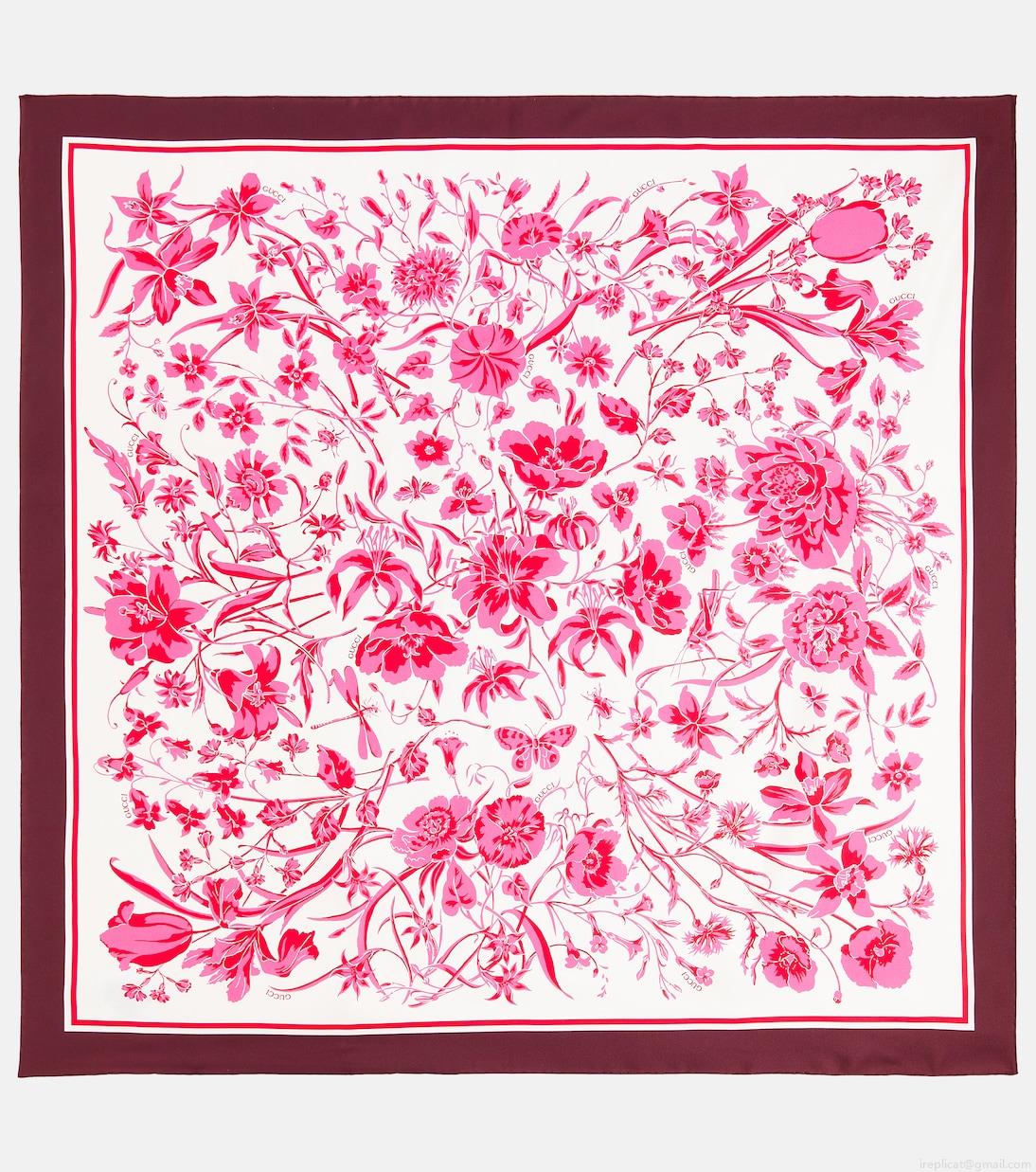 GucciFloral silk twill scarf