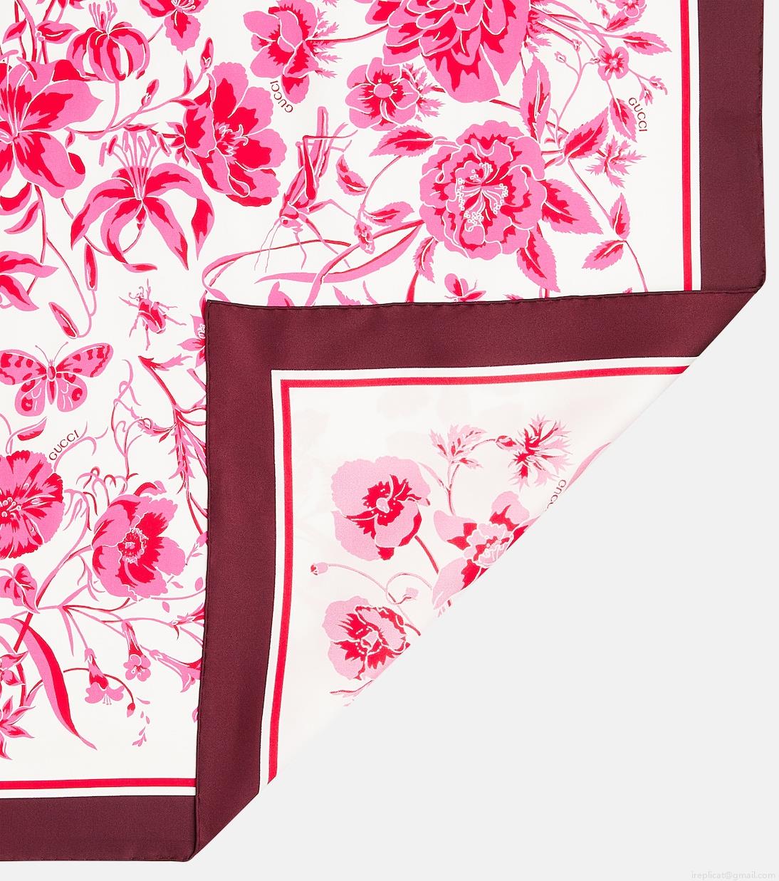 GucciFloral silk twill scarf