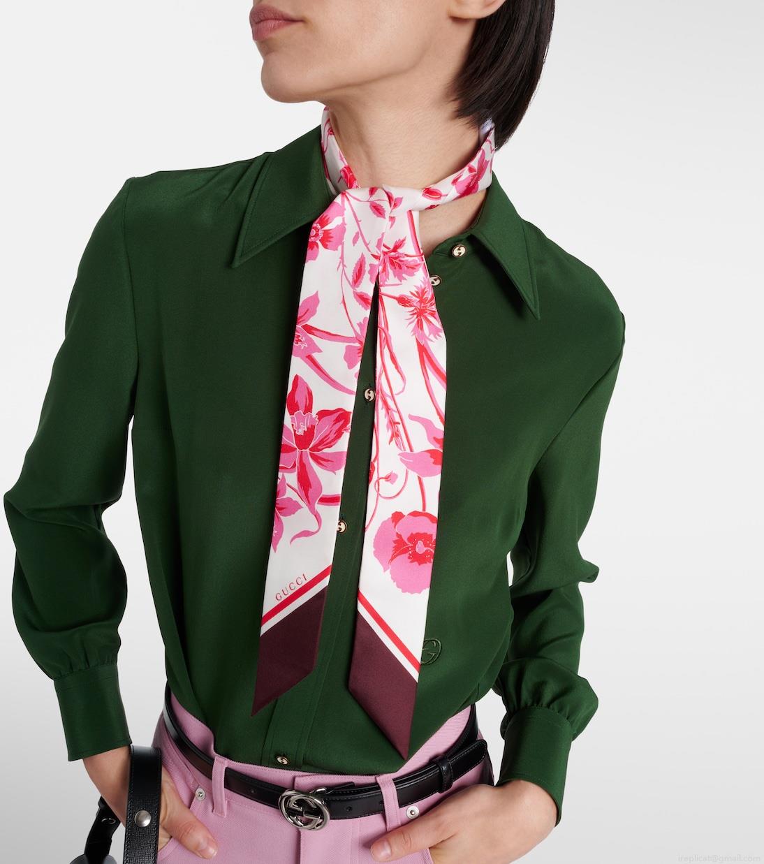 GucciFloral silk scarf