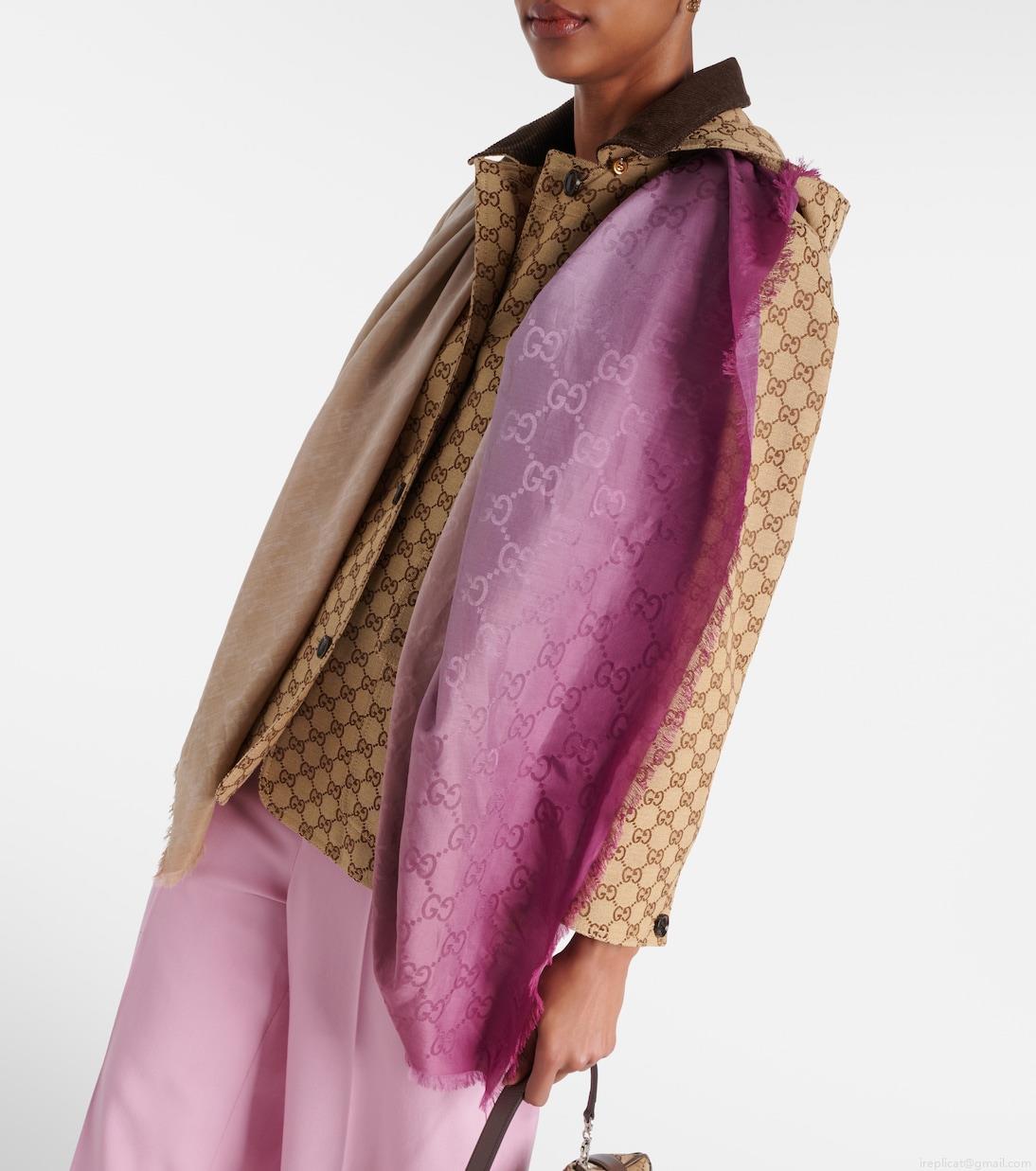 GucciGG cotton and silk jacquard scarf