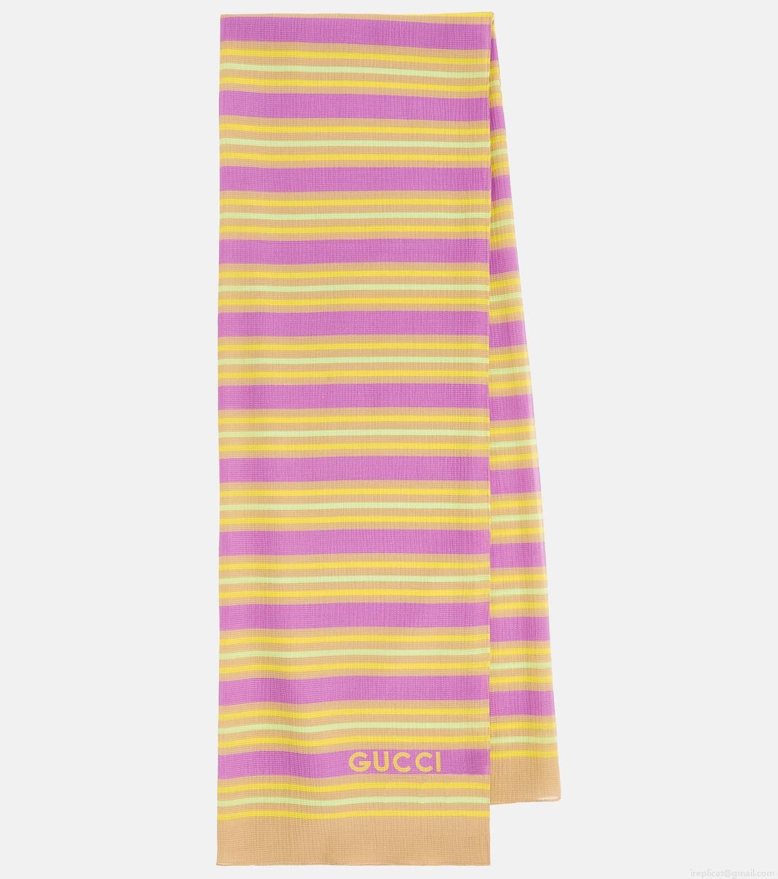 GucciStriped silk and cotton scarf