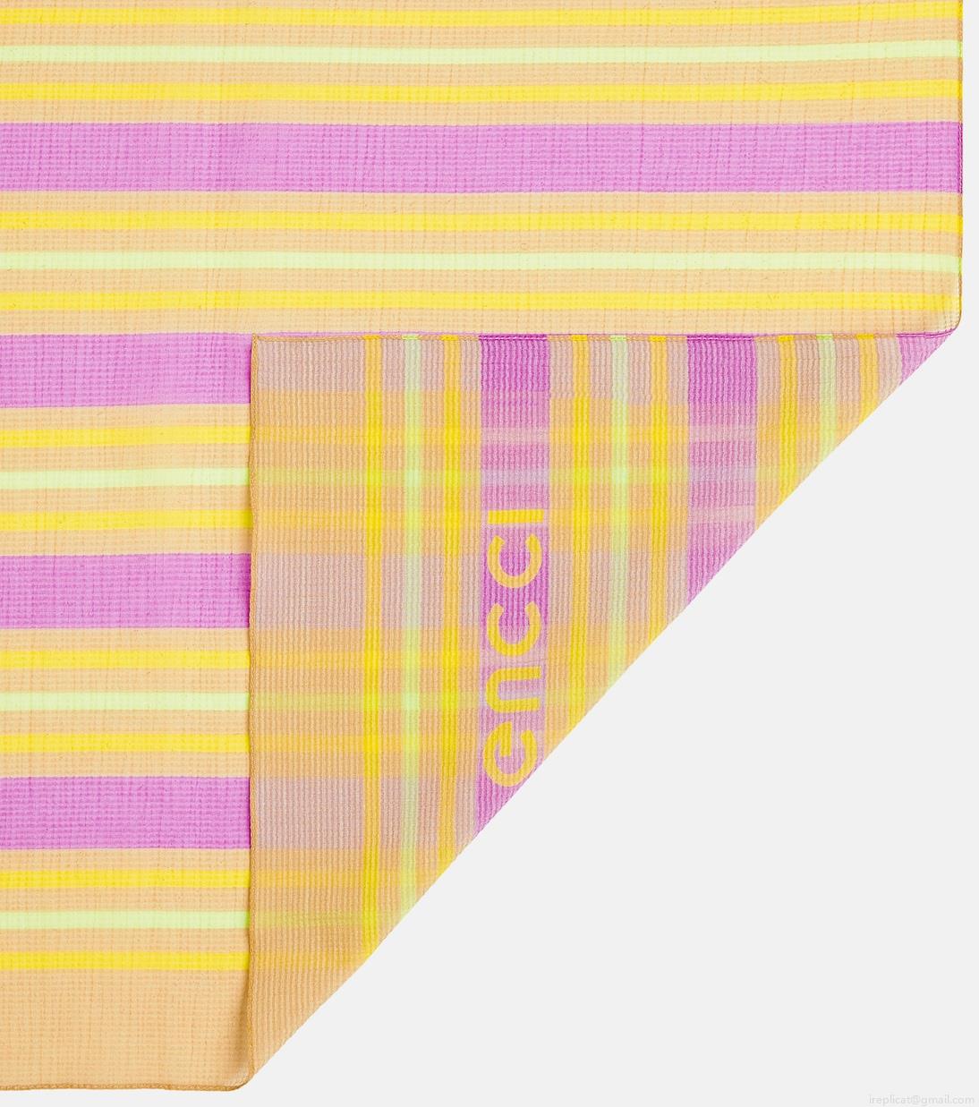 GucciStriped silk and cotton scarf