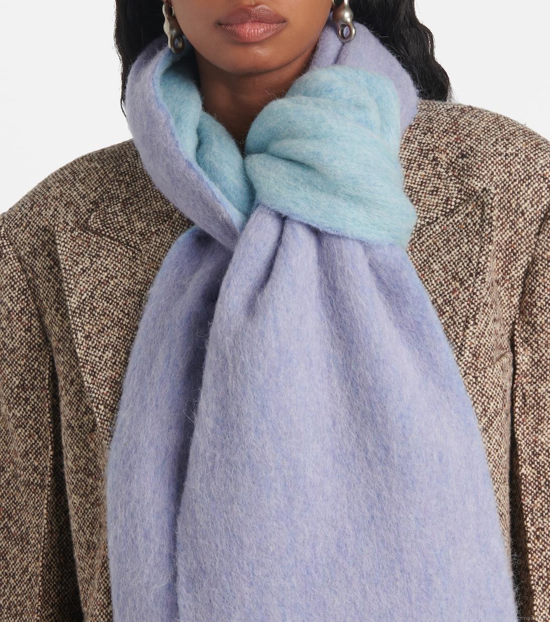 Acne StudiosLogo fringed wool-blend scarf